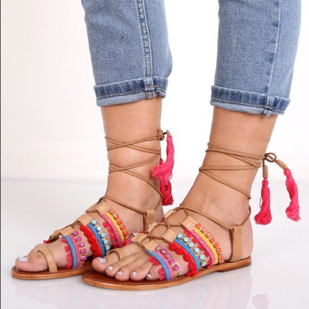 NIB [schutz] patricia fringe sandal